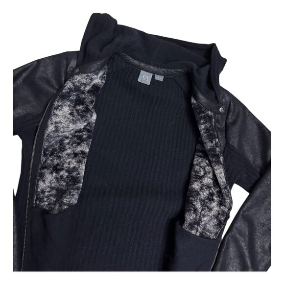 ARMANI EXCHANGE Lambswool Luxury Designer Vegan Leather Casual Jacket Men Medium - Picture 3 of 8